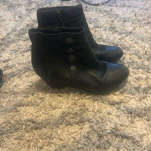 Dansko Black Ankle Booties with Side Zipper
